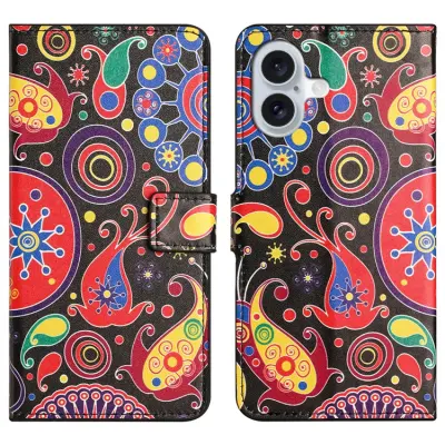 iPhone 17 Konstläder Plånboksfodral Pattern Print - Maneter