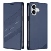 iPhone 17 Plånboksfodral Punk Style Imprinted - Mörkblå