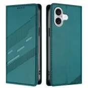 iPhone 17 Plånboksfodral Punk Style Imprinted - Mörkgrön