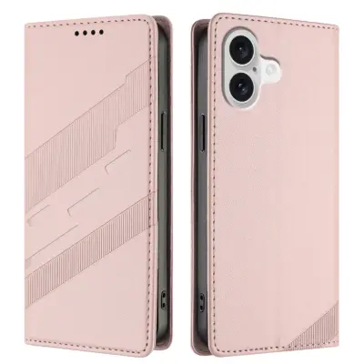 iPhone 17 Plånboksfodral Punk Style Imprinted - Rosa