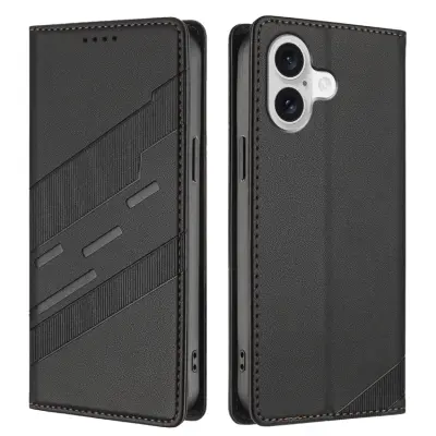 iPhone 17 Plånboksfodral Punk Style Imprinted - Svart