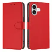 iPhone 17 Plånboksfodral Solid Color - Röd