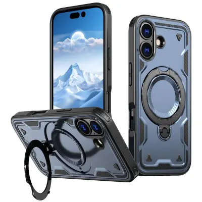 iPhone 17 Mobilskal Plast MagSafe Militärskydd - Blå