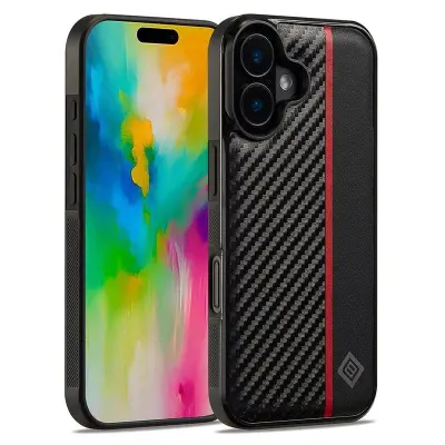 LC.IMEEKE iPhone 17 Fodral KonstLäder + EVA - Svart