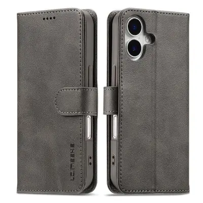 LC.IMEEKE iPhone 17 Plånboksfodral Konstläder Ställ - Grå