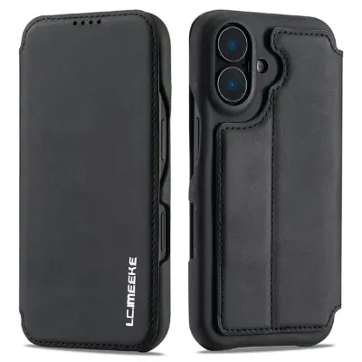 LC.IMEEKE iPhone 17 Fodral Card Holder KonstLäder - Svart