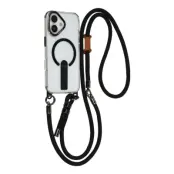 Mobilskal till iPhone 17 MagSafe med Axelrem och Stativ - Svart
