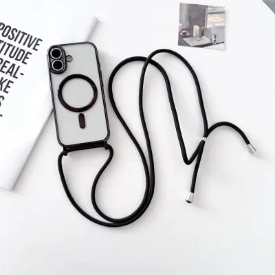 Mobilskal till iPhone 17 MagSafe med Axelrem - Svart