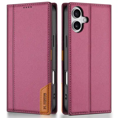 N.BEKUS iPhone 17 Plånboksfodral RFID Blocking P3 - Vinröd