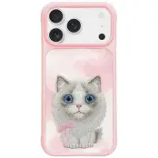 Nimmy iPhone 17 Mobilskal Big Eyed Pet 2.0 Cat - Rosa