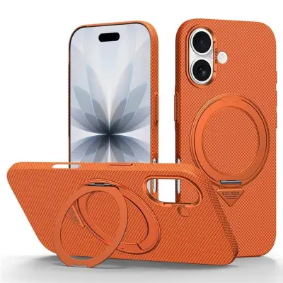 SULADA iPhone 17 Mobilskal MagSafe Grid Texture - Orange (Orange)
