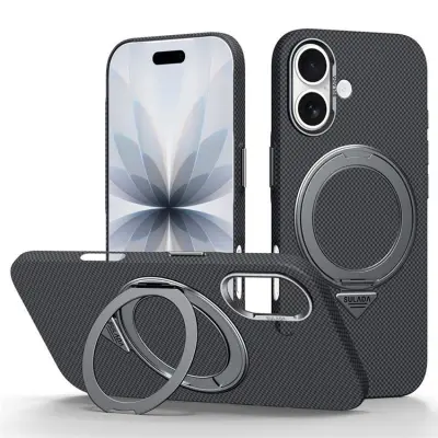 SULADA iPhone 17 Mobilskal MagSafe Grid Texture (Titansvart)