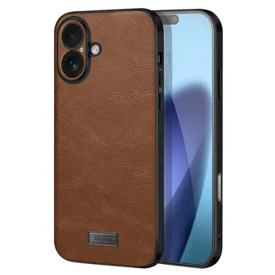 SULADA iPhone 17 Mobilskal PU-läder+TPU+PC - Brun