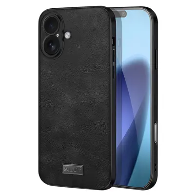 SULADA iPhone 17 Mobilskal PU-läder+TPU+PC - Svart