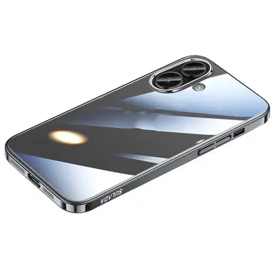 SULADA JINGJIA iPhone 17 Mobilskal Hård PC Klart med Linsskydd - Svart