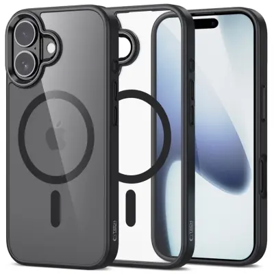 Tech-Protect iPhone 17 Mobilskal Magsafe Matte - Svart/Clear