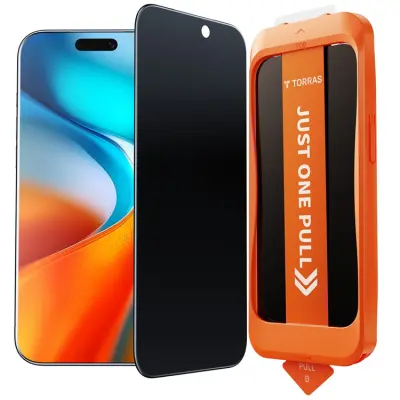 Torras iPhone 17 Härdat Glas Skärmskydd Privacy - Svart