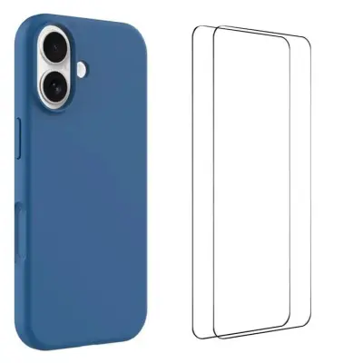 WANLONFENG iPhone 17 Mobilskal Med 2st Härdat Glas - Blå