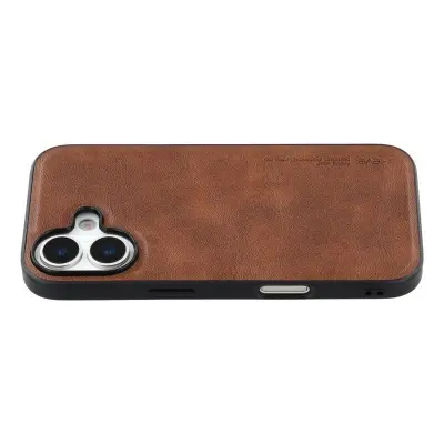 X-LEVEL Bojue-3 iPhone 17 Mobilskal Läderbelagd PC+TPU - Brun
