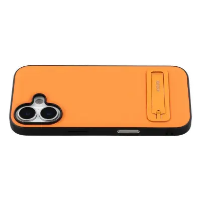 X-LEVEL iPhone 17 Mobilskal Läderbelagt PC TPU Med Ställ - Orange