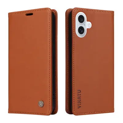 Yikatu iPhone 17 Plånboksfodral Closure - Brun