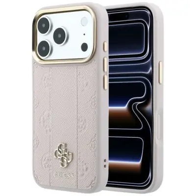 Guess Mobilskal För iPhone 18 Pro Max/17 Pro Max Magsafe Stripe Peony 4G Logo