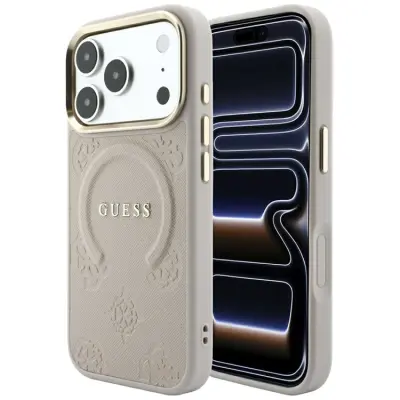 Guess Mobilskal För iPhone 18 Pro/17 Pro Magsafe Saffiano Peony - Rosa