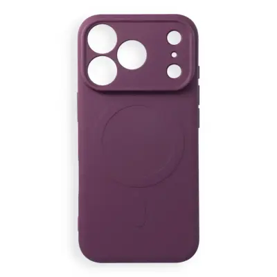 Mobilskal för iPhone 18 Pro Magsafe Silikon - Mörk Cherry