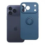 Mobilskal för iPhone 18 Pro Silikon Ring - Mörkblå
