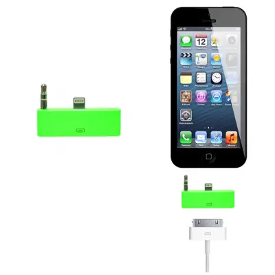 30 pin till lightning 3.5mm audio adapter till iPhone 5S/5 (Grön)