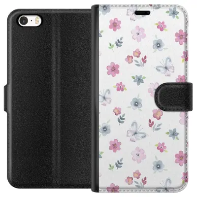 Plånboksfodral till Apple iPhone 5s med Blommor och fjärillar