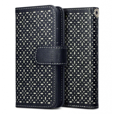 Floral ETCH Plånboksfodral till iPhone 5/5S - Svart