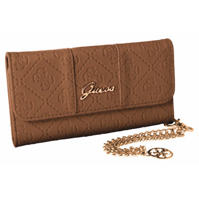 Guess Scarlett Clutch Case till Apple iPhone 5/5S/SE - Cognac Brown