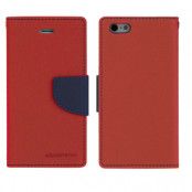 Mercury Fancy Diary Plånboksfodral till Apple iPhone 5/5S/SE (Röd)