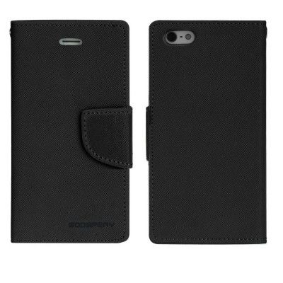 Mercury Fancy Diary Plånboksfodral till Apple iPhone 5/5S/SE (Svart)