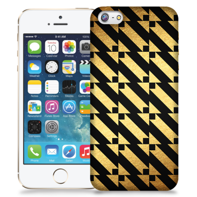 Skal till Apple iPhone 5/5S/SE - Mönster - Guld/Svart