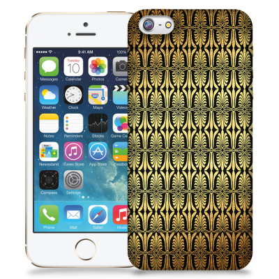 Skal till Apple iPhone 5/5S/SE - Mönster - Guld/Svart