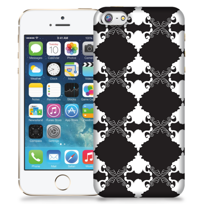 Skal till Apple iPhone 5/5S/SE - Mönstrad tapet - Svart