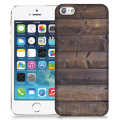Skal till Apple iPhone 5/5S/SE - Mörkbetsade plank