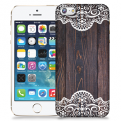 Skal till Apple iPhone 5/5S/SE - Mörkt trä med spetsmönster