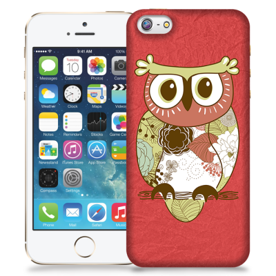 Skal till Apple iPhone 5/5S/SE - Orientalisk uggla - Röd