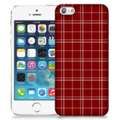 Skal till Apple iPhone 5/5S/SE - Sömmar - Rutmönster Röd
