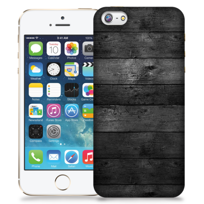 Skal till Apple iPhone 5/5S/SE - Svarta plankor