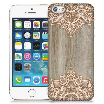 Skal till Apple iPhone 5/5S/SE - Trä - Mandala