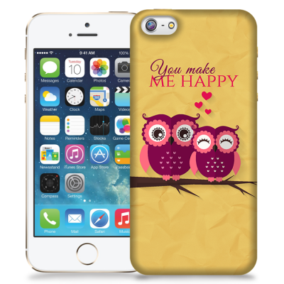 Skal till Apple iPhone 5/5S/SE - Ugglor - You make me happy