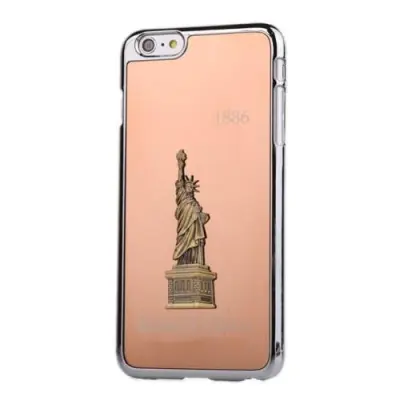 3D Metall Skal till Apple iPhone 6(S) Plus / 6S Plus - Frihetsgudinnan (RoseGold