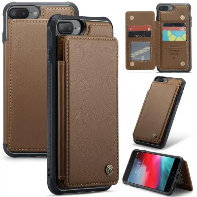 CASEME C22 Fodral för iPhone 6 Plus/7 Plus/8 Plus - Brun