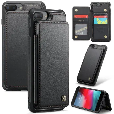 CASEME C22 Fodral för iPhone 6 Plus/7 Plus/8 Plus - Svart