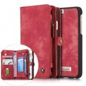 Caseme Retro Plånboksfodral av läder till iPhone 6(S) Plus - Röd