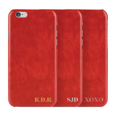 Designa själv - iPhone 6S Plus konstläder skal - Röd
